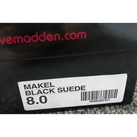 STEVE MADDEN MAKEL BLACK SUEDE HEELS - 8 - Picture 7 of 7